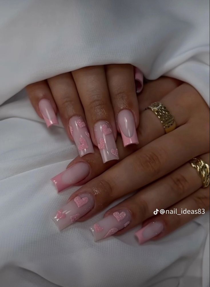 Valentine Nail Set Short, Pastel Pink Acrylics, Milky Nails, Nail Art Gel, Baddie Nails, Mode Crochet, Glow Nails, Classy Acrylic Nails, Acrylic Nails Coffin Pink