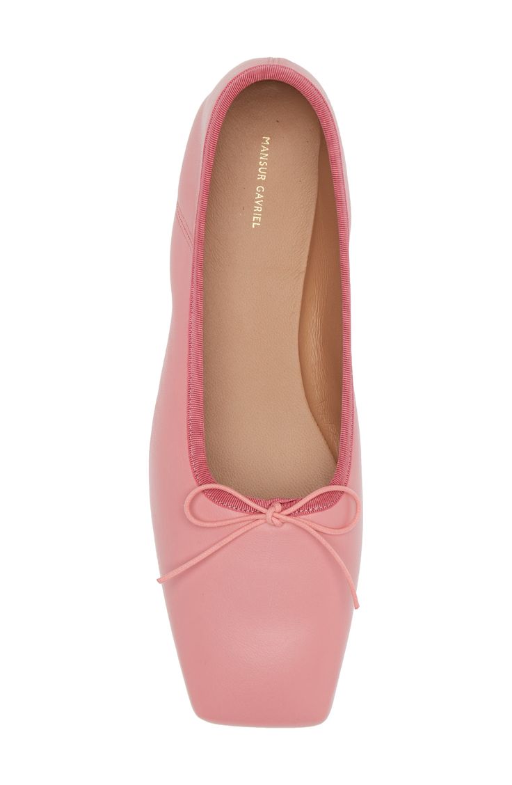 This ballet flat detailed with a dainty bow has a distinctive square toe for a look that's at once modern and timeless. Leather or synthetic or genuine calf hair (Turkey) upper/leather lining and sole Made in Portugal Flamingo Pink, Mansur Gavriel, Ballerina Flats, Calf Hair, Ballet Flat, Womens Flats, Ballet Flats, Flamingo, Portugal