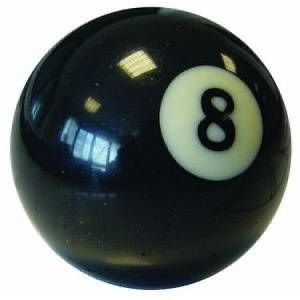 a pool ball with the number eight on it