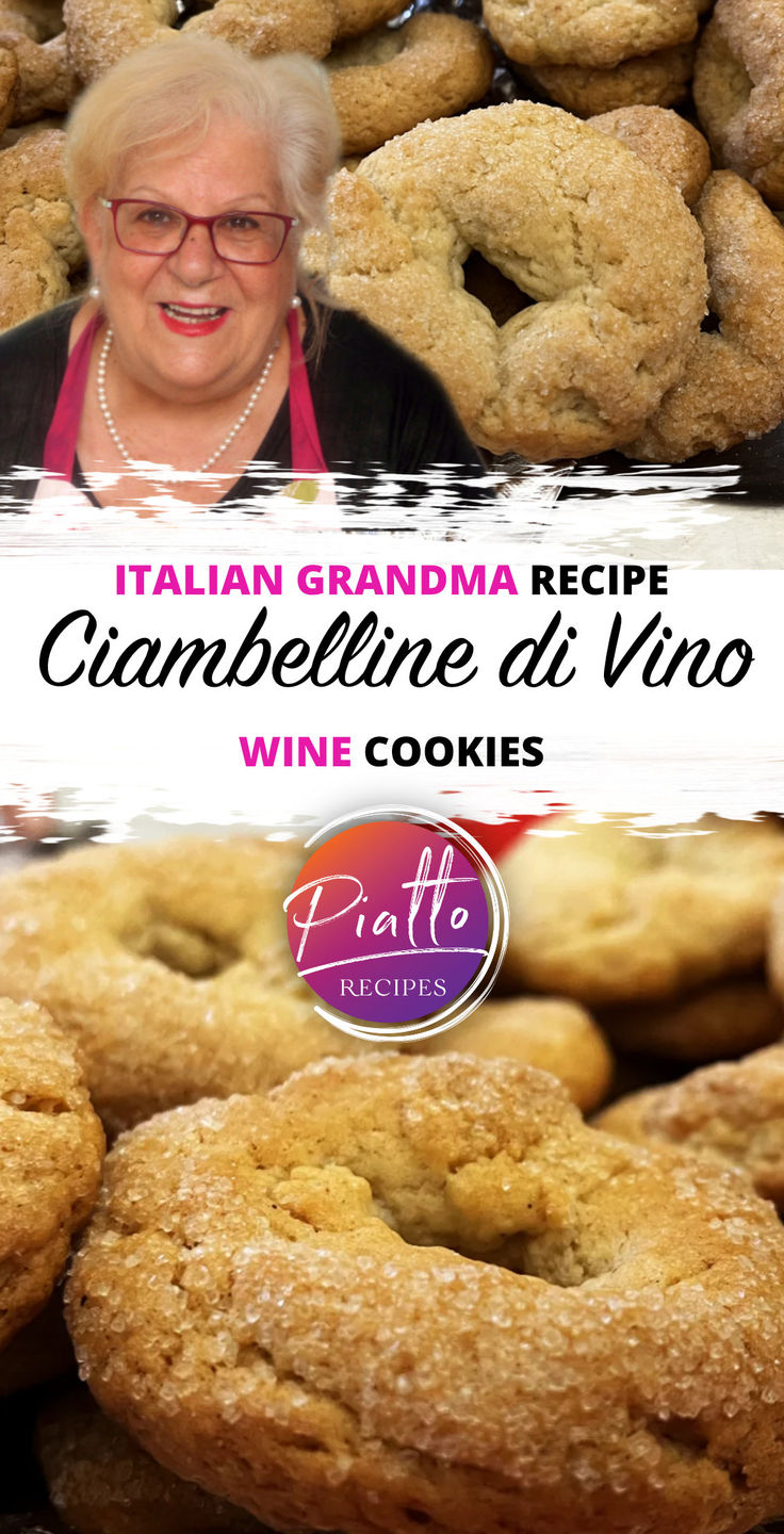 a woman standing in front of a pile of baked goods with the caption italian grandma recipe cranberry at vino wine cookies