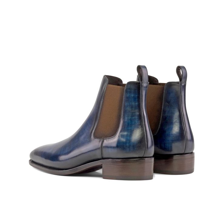 Year after year, Chelsea boots remain one of the most sought-after styles for men. Chelseas can be used in formal attire and casual wear alike, providing a sleek, polished look. This slip-on boot has been a classic for years. The Details: Materials: denim patina Sole: brown goodyear leather sole Last: Belgravia - Chisel toe, narrow waist and cuban heel What is Fast Lane? Fast lane is our new experimental 7 day made to order collection, an ambitious never been heard of before collection of styles Blue Chelsea Boots, Narrow Waist, Mens Dress Boots, Custom Made Shoes, Cuban Heels, Old Shoes, Chelsea Boots Men, Slip On Boots, Leather Chelsea Boots