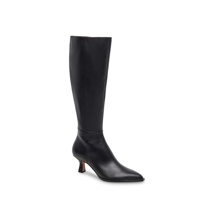 Dolce Vita-Auggie Boot With a sharp silhouette, the Auggie boot from Dolce Vita heightens the mood with ease. Crafted from leather, this snip-toed boot sports a flared heel for a stylish flourish. Click here for Boot Measuring Guide. Chic Fitted Snip Toe Knee-high Boots, Chic Fitted Knee-high Boots With Snip Toe, Fitted Snip Toe Workwear Boots, Fitted Knee-high Boots With Snip Toe For Work, Fitted Knee-high Boots With Padded Heel And Almond Toe, Fitted Knee-high Boots With Almond Toe And Reinforced Heel, Spring Knee-high Boots With Reinforced Heel And Pointed Toe, Fitted Snip Toe Heeled Boots For Work, Fitted Knee-high Boots With Reinforced Heel And Almond Toe