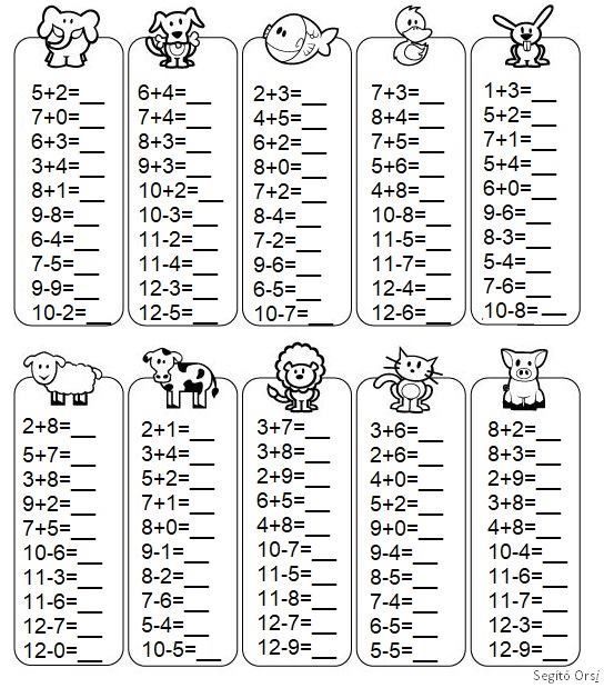 printable worksheet to help students learn how to use the numbers in addition