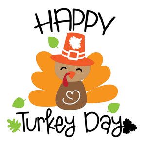 a turkey with a hat on it's head and the words happy turkey day