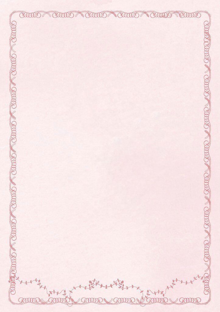 a pink paper with an ornate border