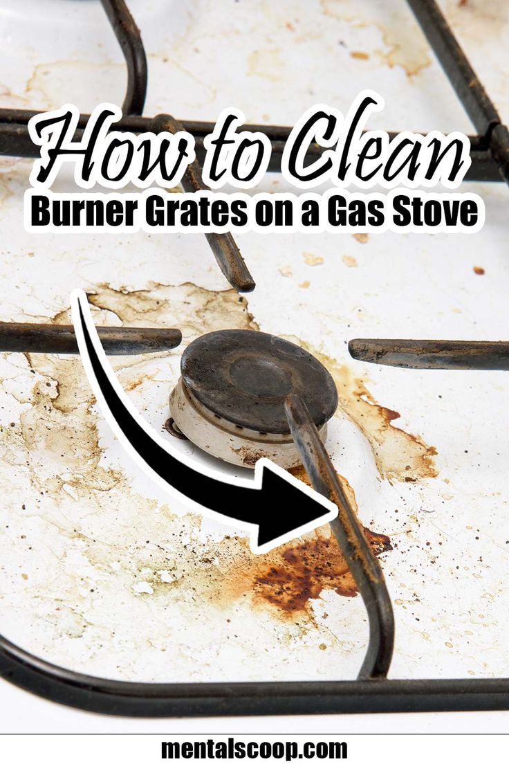 a gas stove with the words how to clean burner grates on a gas stove