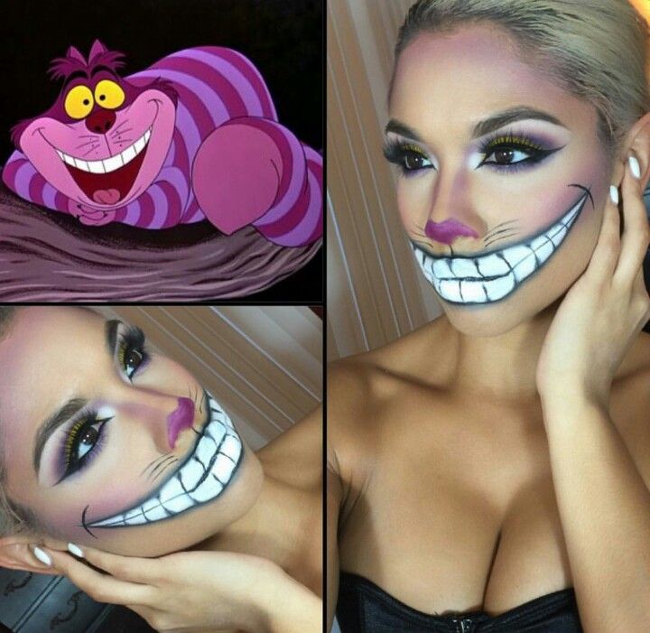 Cheshire Cat Face Paint, Cat Makeup For Kids, Cheshire Cat Makeup, Cheshire Cat Halloween, Alice In Wonderland Makeup, Cat Costume Diy, Wonderland Makeup, Cheshire Cat Costume, Cat Halloween Makeup