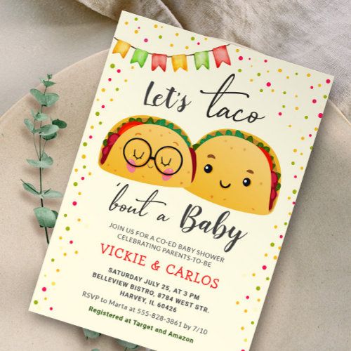 a taco themed baby shower is shown on a plate