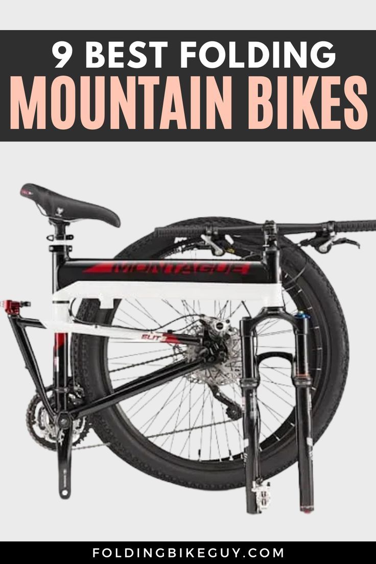 a mountain bike with the words 9 best folding mountain bikes on it's back