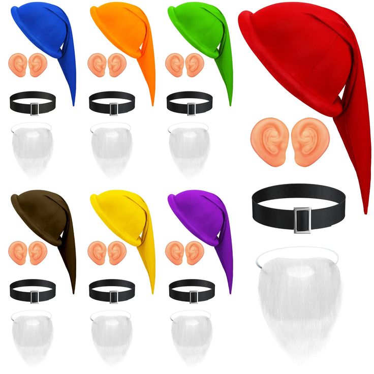 PRICES MAY VARY. Rich in Quantity: you will receive 7 pieces dwarf hats, 7 pieces fake beards, 7 pieces black belts and 7 pairs of fake ears, enough quantity and good combinations to meet your decor needs and replacements, and you can mimic your favourite fairy tale with this adorable costume set Enjoy Cosplay Fun: you can dress up as a dwarf, gnome or elf with these dwarf costumes, our fake beards and ears are realistic enough, suitable for Halloween, Christmas and so on, bringing much fun to y 7 Dwarfs Halloween Costumes, 7 Dwarfs Costume, Dwarfs Costume, Seven Dwarfs Costume, Christmas Performance, Gnome Hats, Gnome Costume, Toddler Fancy Dress, Fake Beards