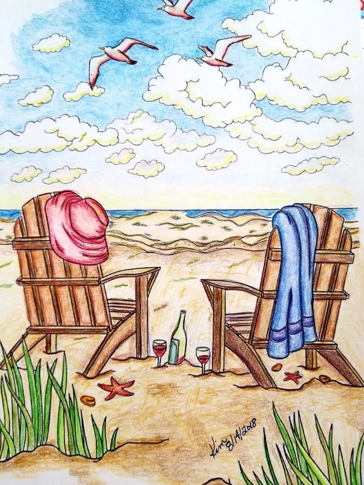 two chairs on the beach with towels and wine glasses