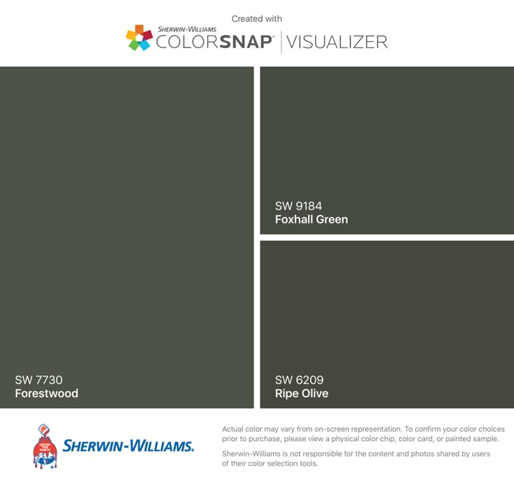 the color scheme for sherylin - williams's paint swatches is shown