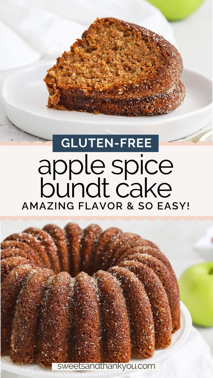 an apple spice bundt cake on a white plate