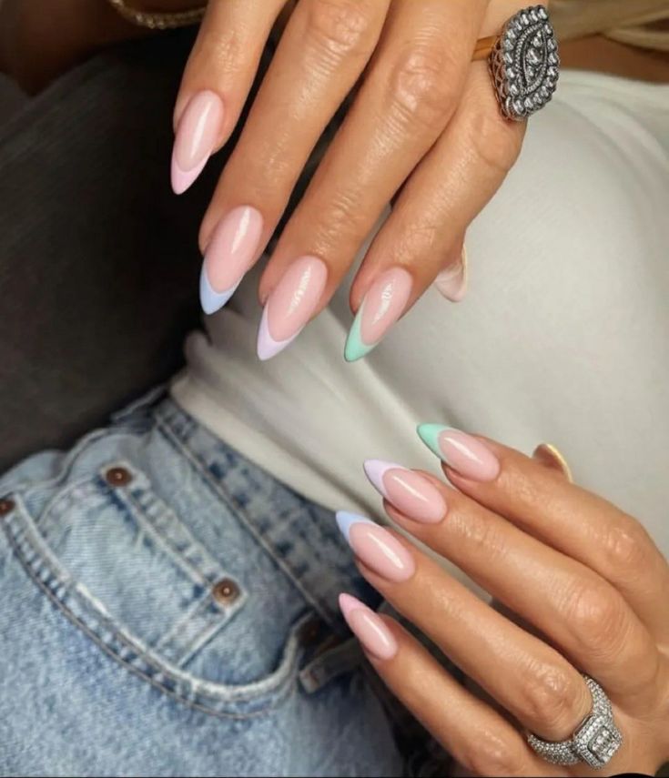 Nail Growth Tips, Cute Spring Nails, Nails Now, How To Grow Nails, Pastel Nails, French Tip Nails, Flower Nails, Nail Manicure, Almond Nails