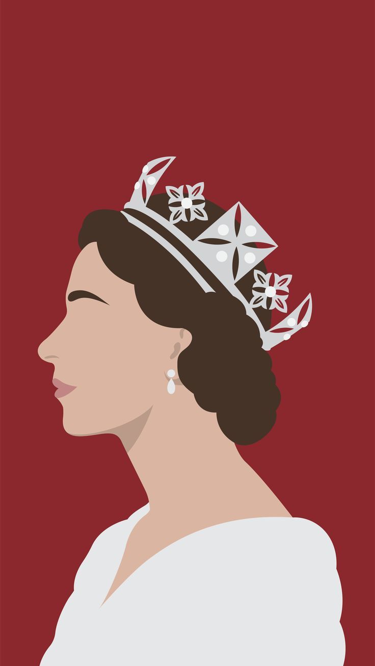 a woman wearing a tiara on top of a red background with the words, queen elizabeth