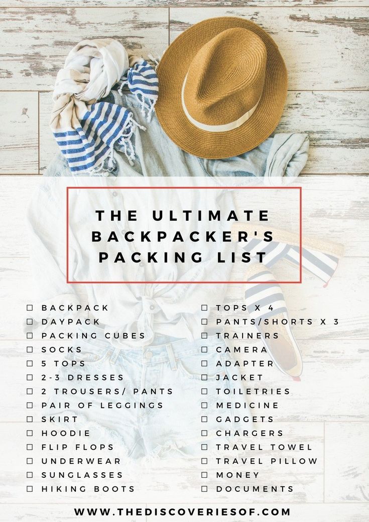 the ultimate backpacker's packing list is here and it looks like an easy to do list