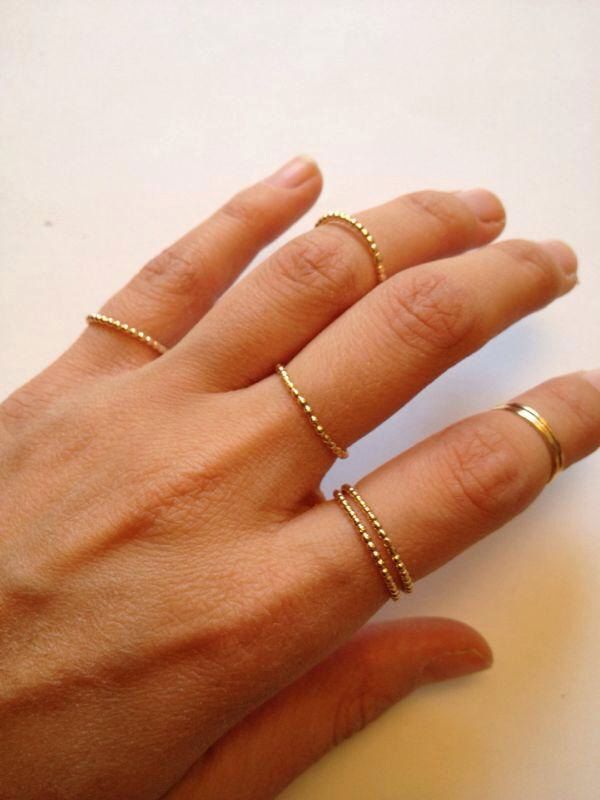 On Sale 14k Gold Filled - Stacking Ring - Stackable Ring - Wedding Ring - Trendy Stacking Ring - Handmade Ring - Minimalist Jewelry - Pinky ring Price is for 1 beaded ring . The pictures show how it looks in combination with other gold stacking rings . midi rings , pinky rings. the rings can be divided on one hand, one finger, or separated on both hands, little finger. The product will arrive to you packed in gift box and padded envelope to maintain the product Our jewelry are water resistant an Tiny 14k Gold Toe Ring, Dainty 14k Gold Band For Gift, Dainty 14k Gold Band As Gift, Tiny Gold Minimalist Rings, Minimalist Tiny Gold Rings, 14k Gold Filled Rings With Simple Design, Dainty Bands With Simple Design For Gift, Dainty Gold Open Ring Band, Dainty Gold Ring With Simple Design