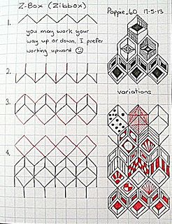 some type of drawing on paper with different shapes and sizes, including squares, cubes,