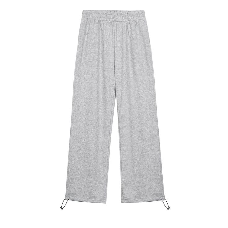 Gray Drawstring Sportswear Wide Leg Jogger Pants Sports Wide Leg Pants With Drawstring, Athleisure Bottoms With Drawstring For Loungewear, Gray Stretch Straight Sweatpants, Athleisure Loungewear Bottoms With Drawstring, Summer Sportswear Pants For Leisure, Summer Leisure Sportswear Pants, High Waist Sporty Joggers With Drawstring, Trendy Relaxed Fit Gym Bottoms, High Waist Drawstring Sporty Joggers