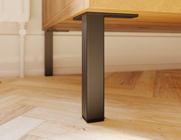 a close up of a wooden table on a hard wood floor