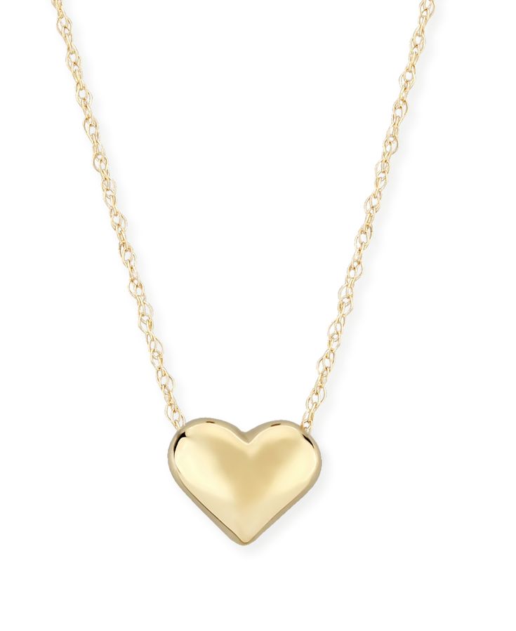 Classic puffed polished heart necklace that will last a lifetime. Crafted in 14k yellow gold Puffed Heart Necklace, Heart Shape Necklace, Heart Shaped Necklace, Heart Pendant Gold, Puffed Heart, Gold Heart Necklace, Yellow Gold Setting, Beauty Gift Sets, Gold Set