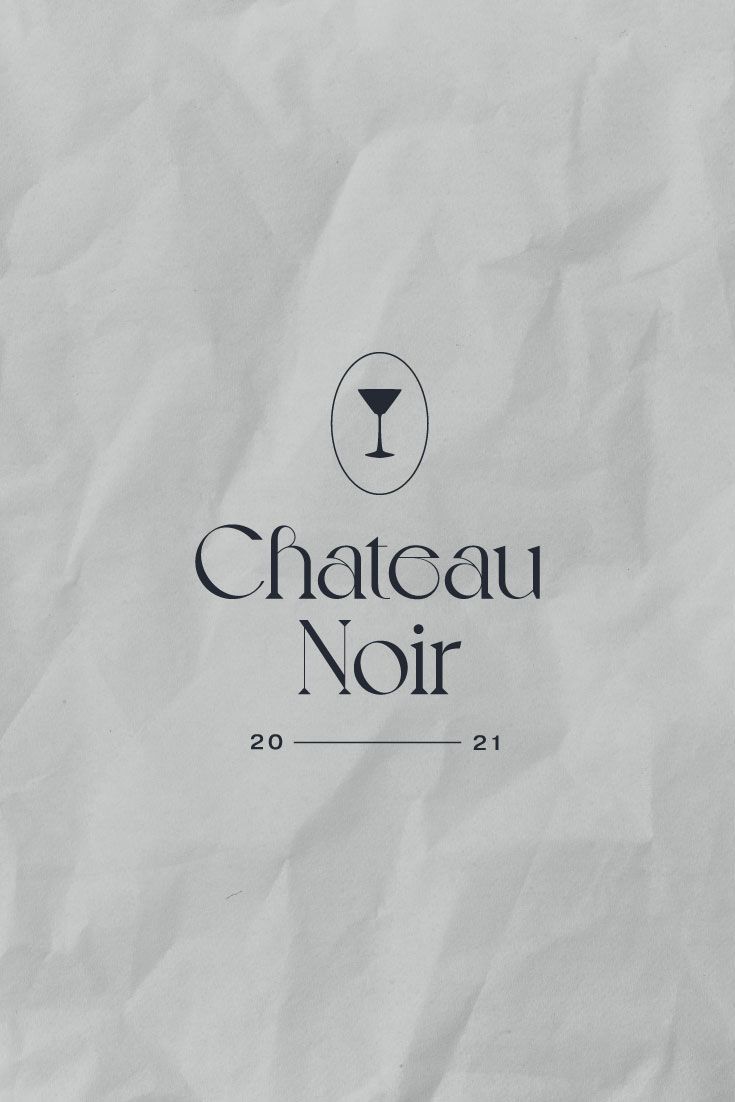 a close up of a paper bag with the word chateau noir on it's side