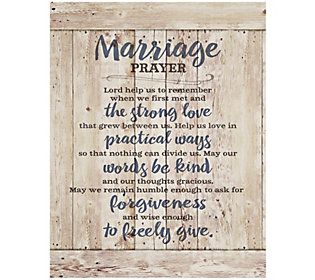 a wooden sign that says marriage prayer