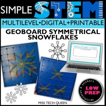 This winter STEM challenge is a perfect way to incorporate hands on activity in the classroom. Students will create snowflakes with geoboards & can practice symmetry.  This will match well with a math center!Looking for more Winter challenges? Save 30% and receive ALL activities!CLICK HERE for the BUNDLE.This activity includes a printable version AND Google Slides Presentation (works with Microsoft PowerPoint). This digital version:Can be used for distance learning, centers, independent work Simple Stem Challenges, Winter Stem Challenges, Winter Stem Activities, Winter Stem, Steam Challenges, Teaching Stem, Stem Challenge, Slides Presentation, Differentiated Instruction