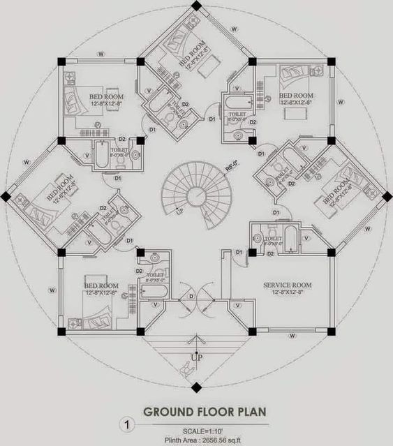 the floor plan for a round house