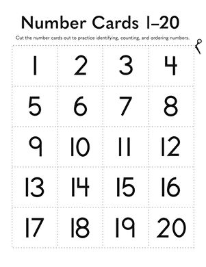 the numbers 1 - 20 worksheet for children to learn how to count them