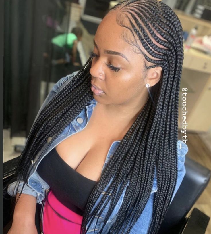 Large Box Braids With Cornrows, Feed In Braids And Knotless Braids, Braids With Box Braids In Back, Two Layer Feed In Braids, Twisted Hair, Feed In Braids Hairstyles, Braids Styles, African Hair Braiding Styles, Braided Cornrow Hairstyles