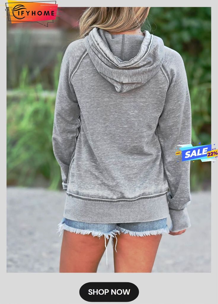 Light Gray Cotton-blend Casual Printed Sweatshirt Casual Solid Color Hoodie For Leisure, Casual Soft-washed Hoodie For Spring, Trendy Winter Tops With Comfortable Fit, Trendy Comfortable Fit Tops For Winter, Trendy Comfortable Winter Tops, Soft-washed Hooded Winter Tops, Trendy Gray Tops For Leisure, Trendy Gray Top For Leisure, Sporty Solid Color Winter Tops