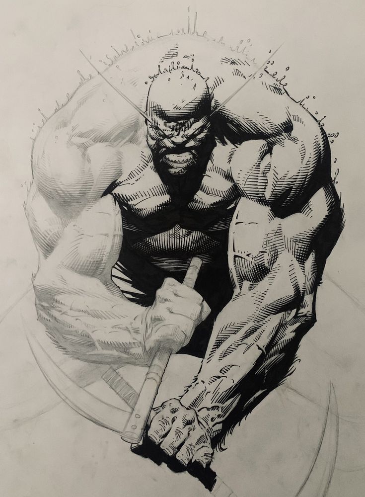 a pencil drawing of the incredible hulk