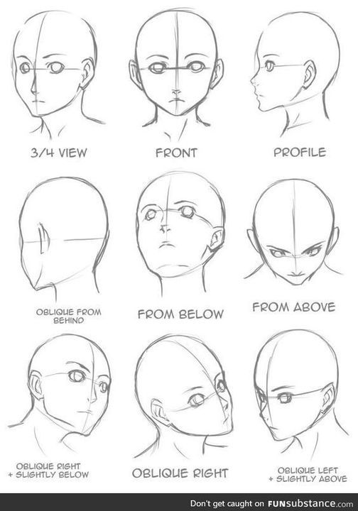 how to draw anime heads with different angles and hair styles for the head, neck and shoulders