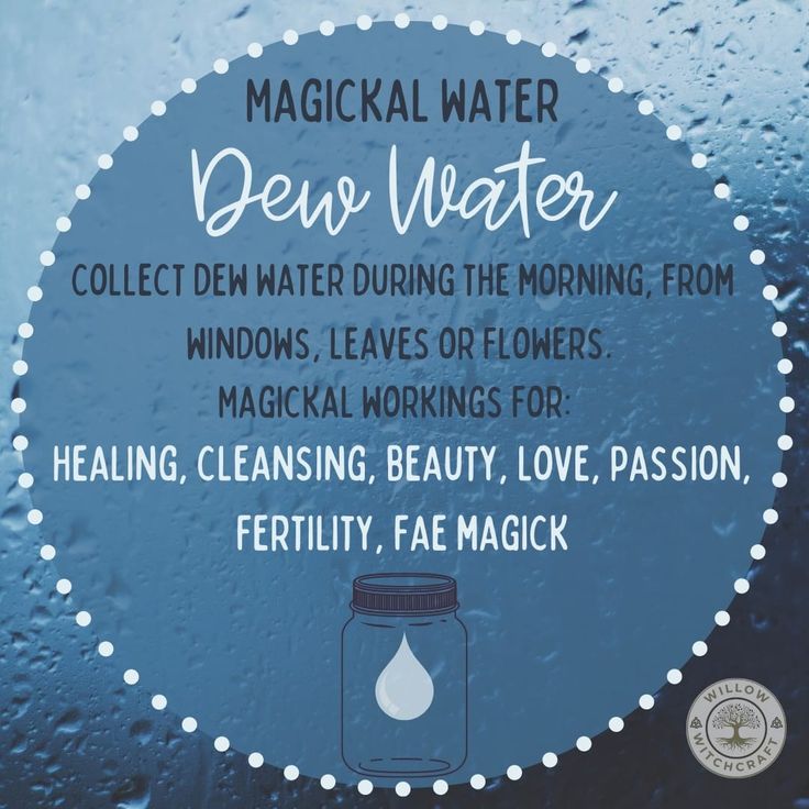 Dew Water Witchcraft, Magick Correspondences, Water Witchcraft, Magical Bottle, Occult Practices, Witchcraft Knowledge, Water Spells, Hearth Witch, Divination Witch