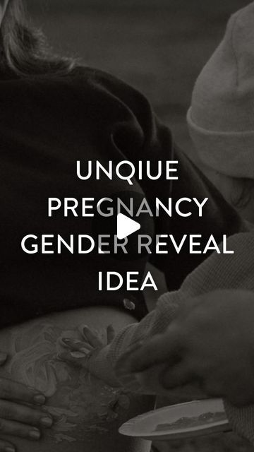 a woman holding a baby in her lap with the words unique pregnancy gender reveal idea