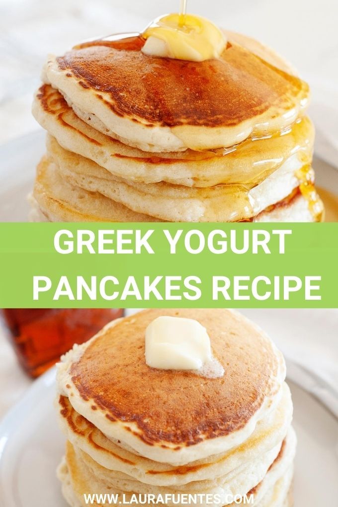 fluffy yogurt pancakes with butter on top