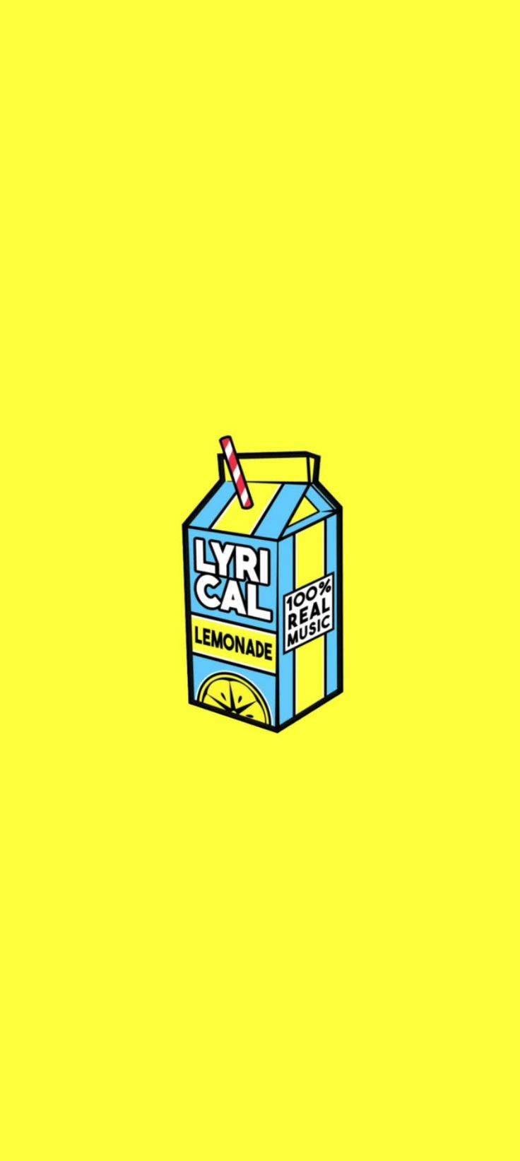 a carton of lemonade sitting on top of a yellow background with the words lyr cal