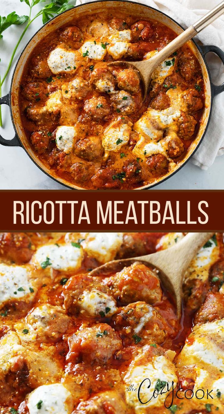 two pictures showing different types of meatballs