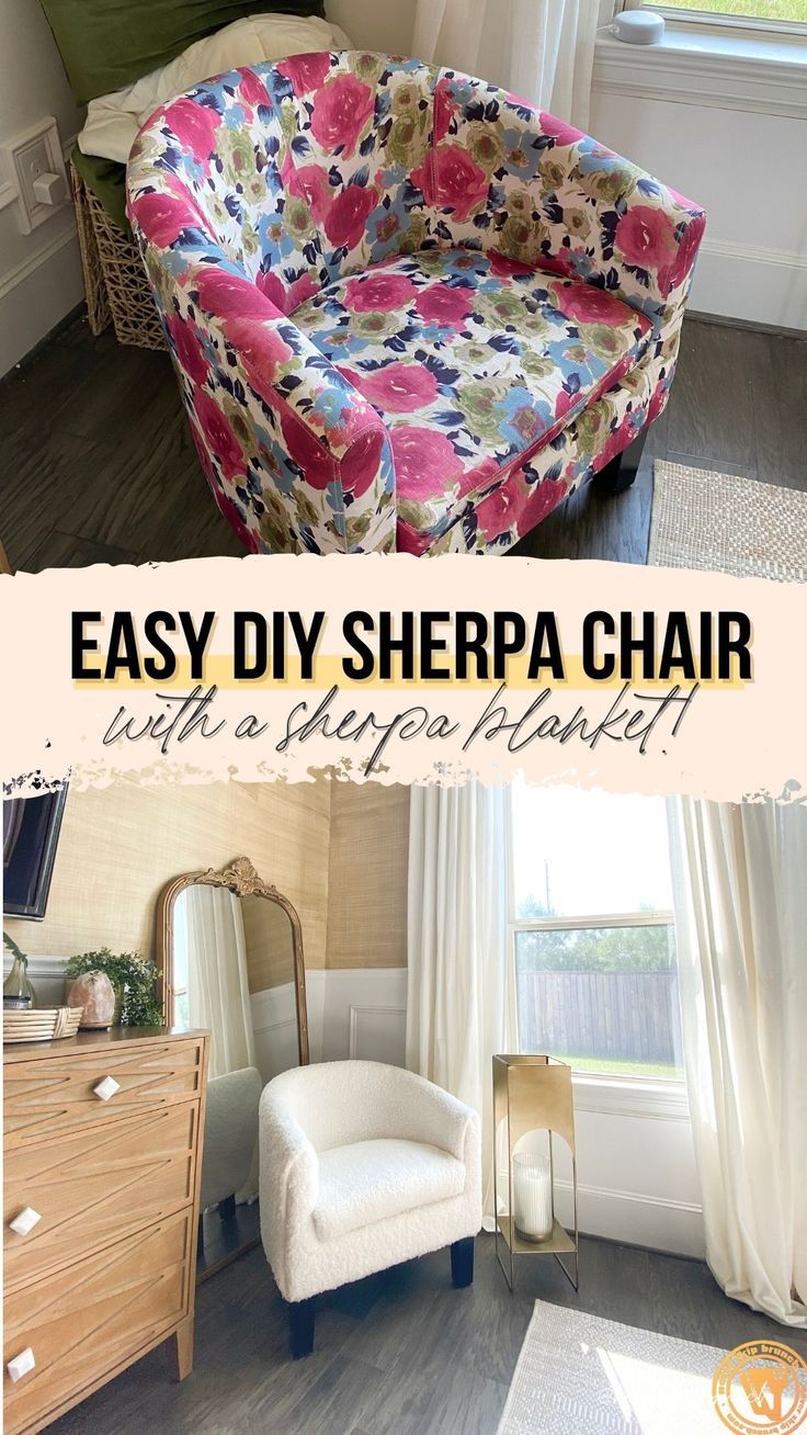 easy diy sherpa chair with a free pattern and instructions to make it