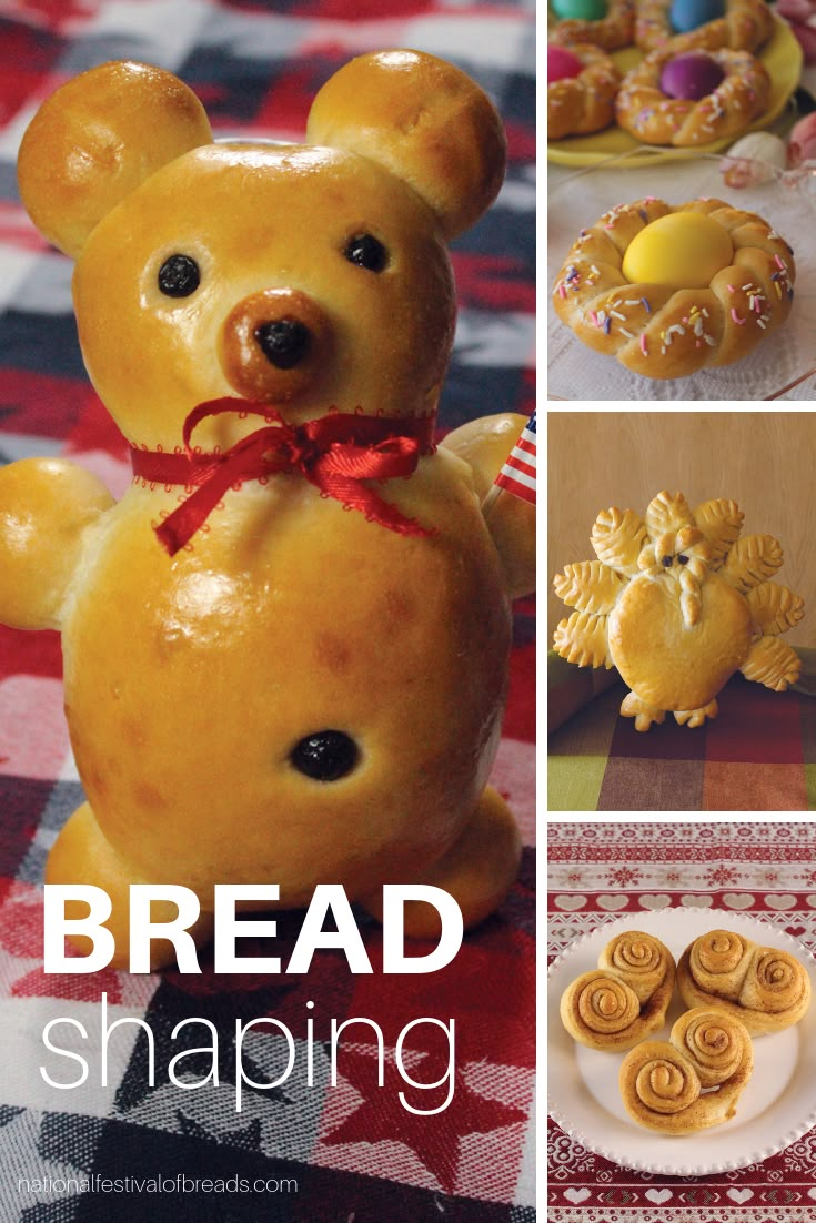 bread shaped like teddy bears and buns with the words bread shaping written below them