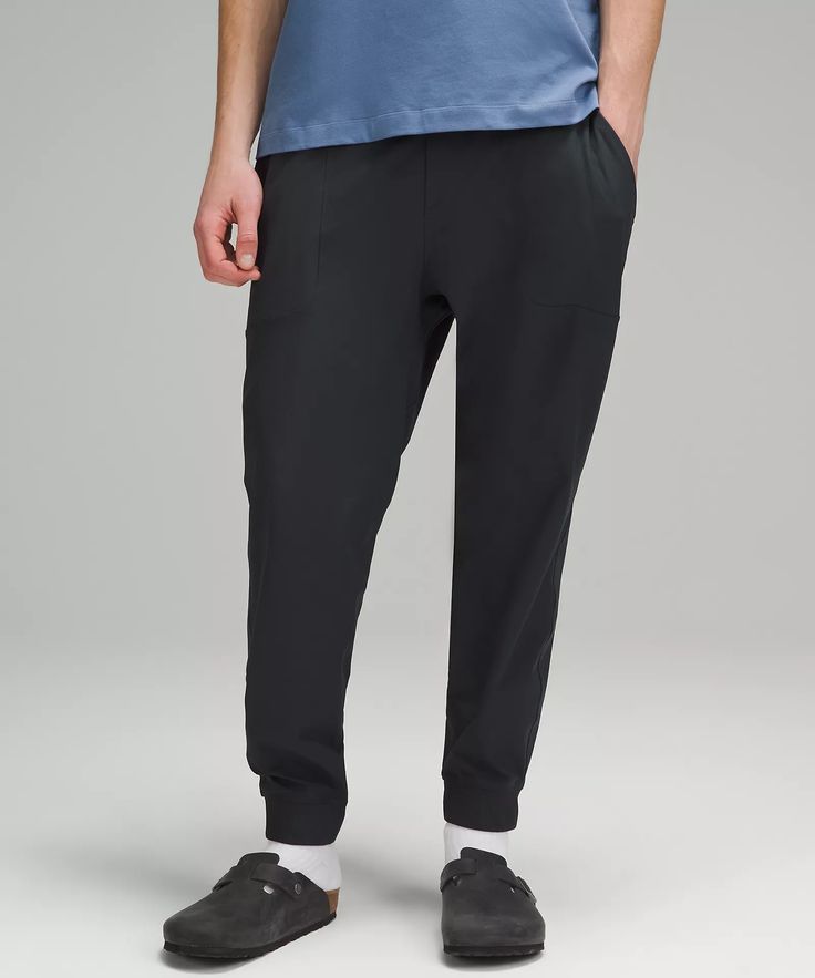 ABC Jogger | Men's Joggers | lululemon Lululemon Casual Joggers With Elastic Waistband, Lululemon Activewear With Comfort Waistband, Lululemon Joggers With Elastic Waistband For Workout, Sporty Lululemon Pants With Side Pockets, Lululemon Functional Workout Pants, Lululemon Sports Joggers With Elastic Waistband, Lululemon Athleisure Joggers With Elastic Waistband, Lululemon Moisture-wicking Bottoms For Jogging, Lululemon Stretch Activewear For Jogging