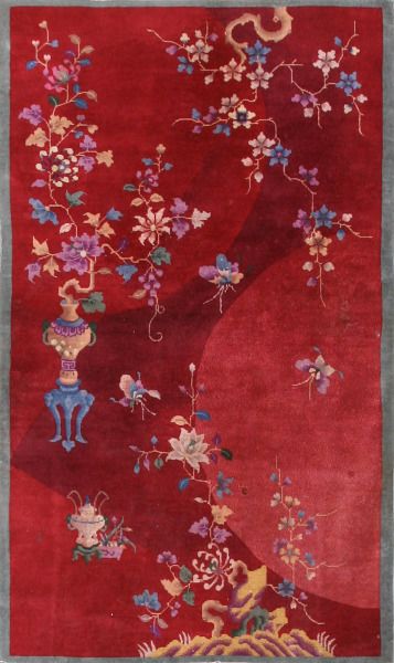 #236 Chinese Art Deco  4'1" x 6'10" Chinese Carpet, Chinoiserie Ornaments, Chinese Rugs, Art Deco Carpet, Chinese Art Deco, Chinese Embroidery, Mosaic Murals, Chinese Rug, Art Deco Rugs