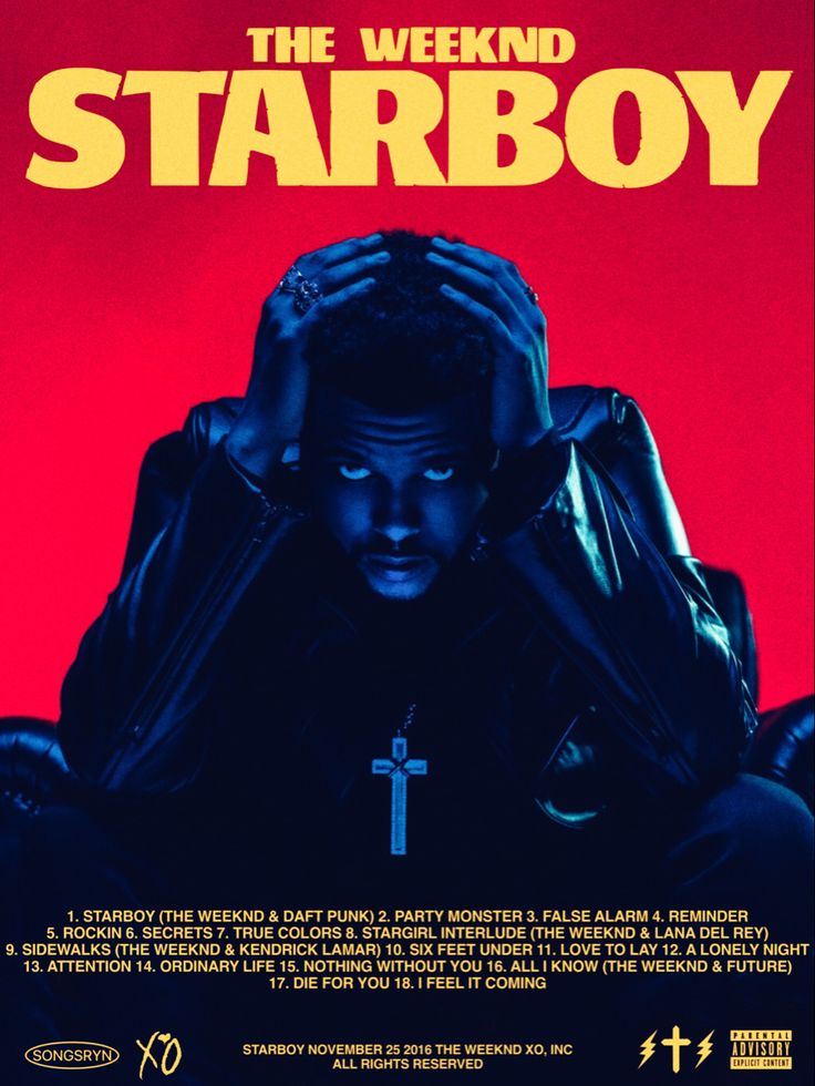 the weeknd starboy movie poster with an image of a man holding his head