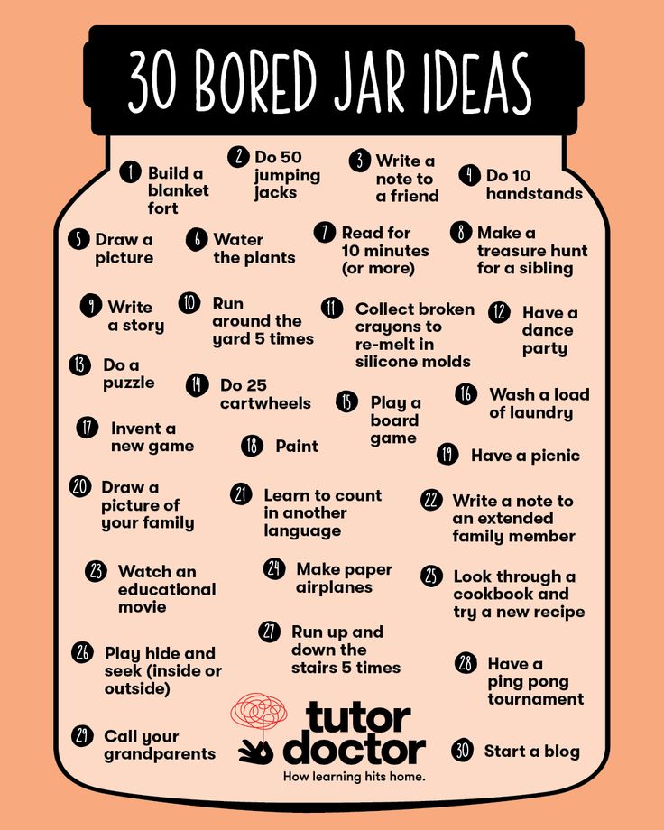 the 30 bored jar ideas poster