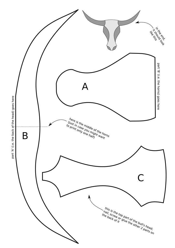 the pattern for an animal's head is shown