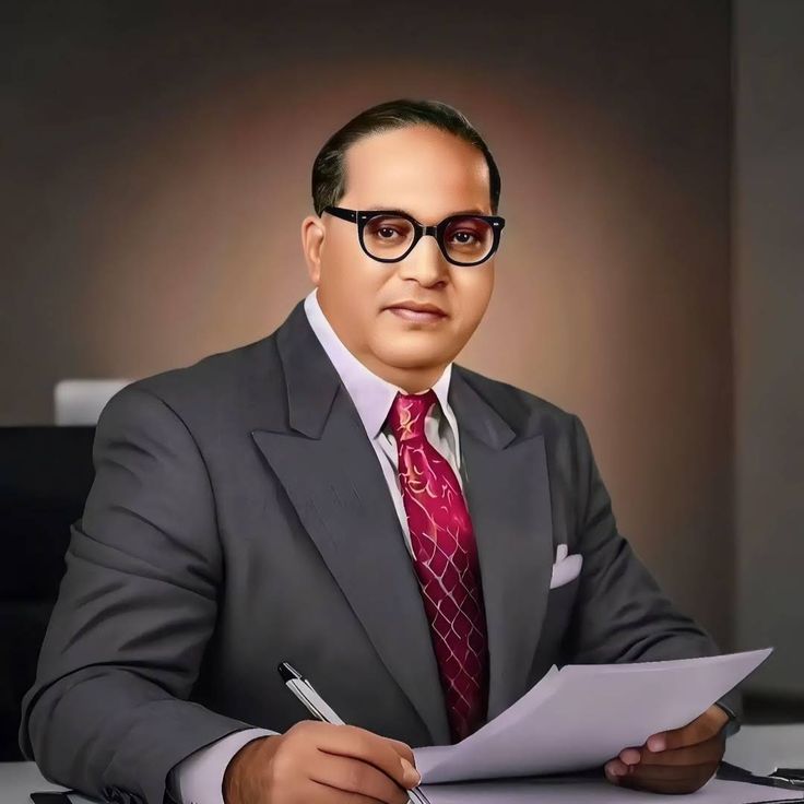 a man in a suit and tie sitting at a desk holding a piece of paper