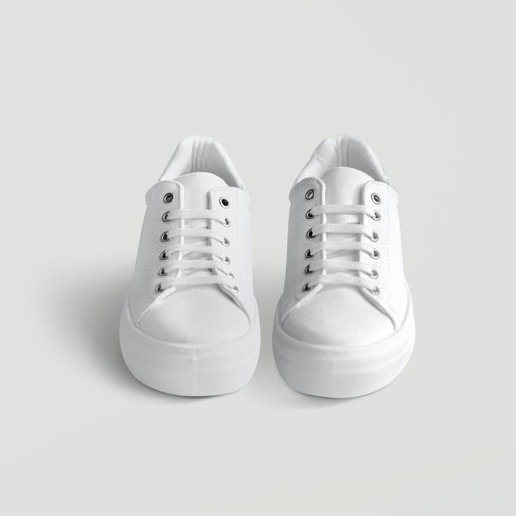 White canvas sneakers mockup psd | premium image by rawpixel.com / Felix Shoes Front View, White Canvas Sneakers, Apparel Mockup, Canvas Mockup, Athletic Shoe, Clothing Mockup, Front View, Mockup Psd, Canvas Sneakers