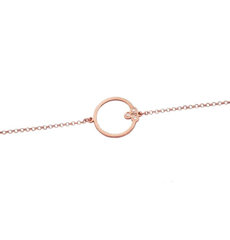 14K Gold Circle Diamond Bracelet Delicate minimalist Diamond | Etsy Fine Jewelry Diamond Bracelet With Delicate Chain, Rose Gold Diamond Bracelet With Adjustable Chain, Adjustable Chain Rose Gold Diamond Bracelet, Modern Delicate Chain Rose Gold Bracelets, Minimalist Adjustable Rose Gold Diamond Bracelet, Minimalist Rose Gold Open Circle Jewelry, Delicate Chain Diamond Bracelet In Rose Gold, Rose Gold Diamond Bracelet With Delicate Chain, Rose Gold Diamond Bracelet With Single Diamond