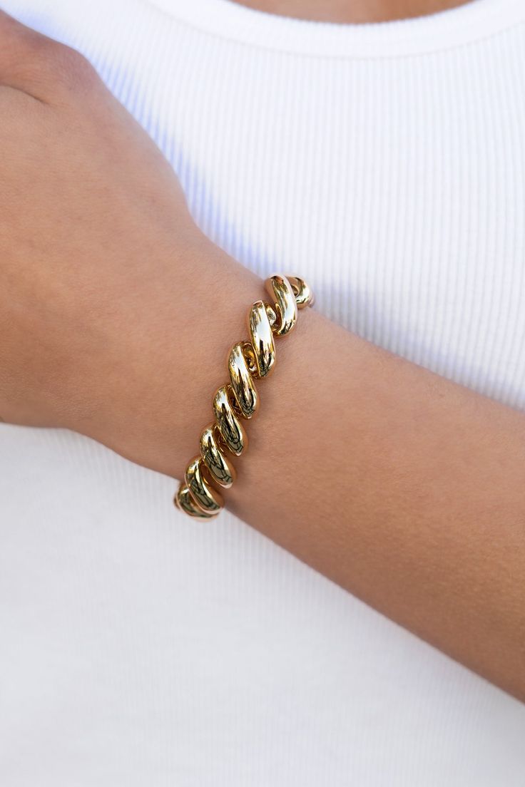 Paige Bracelet - Miranda Frye Wardrobe Styling, Gold Bracelet Cuff, Silver Cuff Bracelet, Ladies Boutique, Bracelet Stack, Chain Pendants, Silver Bracelets, Link Bracelets, Everyday Look